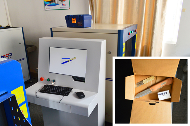 X光安檢機現場檢測金屬物圖 X光安檢機現場檢測金屬物圖